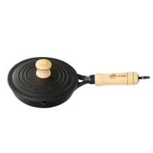 frigideira de ferro para ovo, egg pan, frigideira pequena de ferro para omelete, santana, 14 cm com tampa